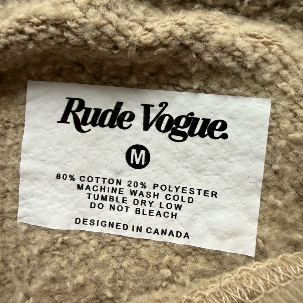 Rude Vogue Men's Cream Sweater designed in Canada size Medium - Picture 3 of 4